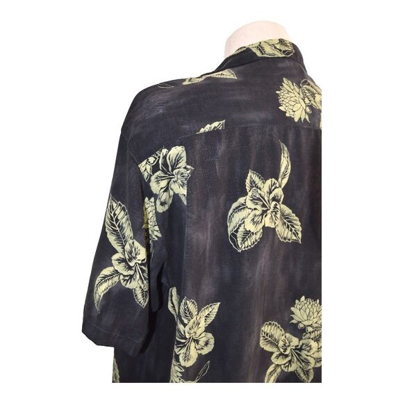 Vintage Tommy Bahama Hawaiian Shirt 100% Silk Men XL Palms Hibiscus Short Sleeve - Picture 5 of 8